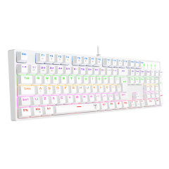 TECLADO MECANICO GAMER REBEL BRANCO RAINBOW DUST-PROOF BROWN T-TGK328W-BR ABNY-2