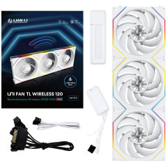 KIT 3 FAN GAMER UNI FAN TL WIRELESS 120 ARGB BRANCO 12TL1W3W WHITE
