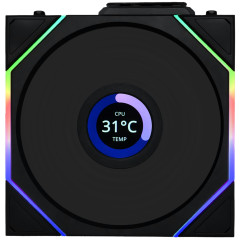 FAN GAMER UNI FAN TL WIRELESS LCD 120 ARGB REVERSE BLADE PRETO 12RTLLCD1W1B BLACK