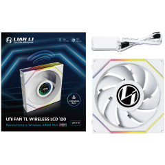 FAN GAMER UNI FAN TL WIRELESS LCD 120 ARGB PRETO 12TLLCD1W1W WHITE