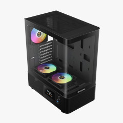 GABINETE GAMER GAMDIAS ATLAS E2 CG PRETO COM 3 FAN