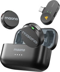 MICROFONE DE LAPELA SEM FIO MAONO WAVE T5 PRETO WM650 TYPE C