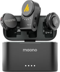 MICROFONE DE LAPELA SEM FIO MAONO WAVE T5 PRETO WM650 PA2