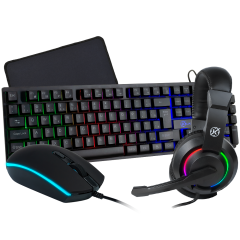 COMBO TECLADO + MOUSE + MOUSEPAD + HEADSET KALKAN ODIN PRETO KLK00017