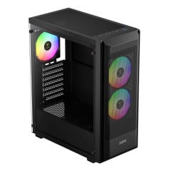 GABINETE GAMER GAMDIAS AURA GC6 ELITE ARGB PRETO COM 3 FAN