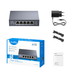 SWITCH CUDY 5 PORTA 2.5 GBPS HS105 PRETO HS105_EU V1.0