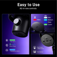 MICROFONE GAMER MAONO DM40 PRO S RGB COM SUPORTE PRETO