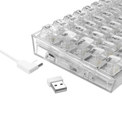 TECLADO MECANICO GAMER REDRAGON CASTOR PRO RGB TRANSPARENT S/F - K631CT-RGB-PRO