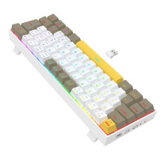 TECLADO MECANICO GAMER DRACONIC PRO RGB BRANCO, CINZA E AMARELO SWITCH MARROM S/F - K530-YL&WT&GY-RGB-PTO ( PT-BROWN)