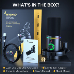 MICROFONE GAMER MAONO PD200X PRETO