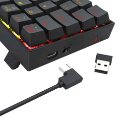TECLADO MECANICO GAMER REDRAGON DEIMOS RGB PRETO COM SWITCH DUST-PROOF BROWN K599-KNS