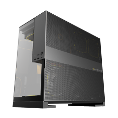 GABINETE GAMER GEOMETRIC MODEL 5 PRETO E CINZA SEM FAN GEO-M5-BG