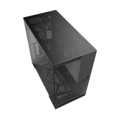 GABINETE GAMER GEOMETRIC MODEL 5 PRETO E CINZA SEM FAN GEO-M5-BG