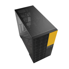 GABINETE GAMER GEOMETRIC MODEL 5 VENT PRETO E AMARELO SEM FAN GEO-M5V-BY