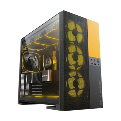 GABINETE GAMER GEOMETRIC MODEL 5 VENT PRETO E AMARELO SEM FAN GEO-M5V-BY