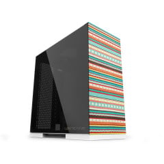 GABINETE GAMER GEOMETRIC MODEL 8 BOHEMIA BRANCO FRONTAL TECIDO GEO-M8-BOH
