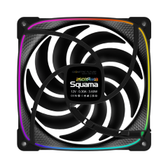 FAN 140MM GEOMETRIC SQUAMA 2503R-14B RGB PRETO GEO-S2503RB-14S