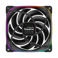 KIT 3 FAN 140MM GEOMETRIC SQUAMA 2503-14B RGB PRETO GEO-S2503B-14T
