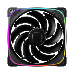 KIT 3 FAN 140MM GEOMETRIC SQUAMA 2503R-14B RGB PRETO GEO-S2503RB-14T
