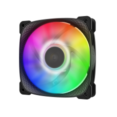 KIT 3 FAN 120MM GEOMETRIC SQUAMA 2505B RGB PRETO GEO-S2505B-3