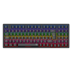 TECLADO MECANICO GAMER HOLYSWORD  PRETO RAINBOW DUST-PROOF BROWN T-TGK331-BR