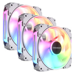KIT 3 FAN 120MM COUGAR BRANCO APOLAR 120 ARGB REVERSE CF-ARW12HW3-RGB
