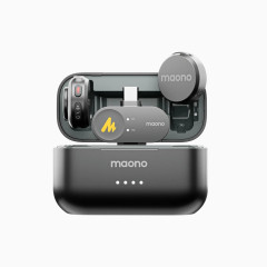 MICROFONE DE LAPELA SEM FIO MAONO WAVE T5 PRETO WM650 WM650 TYPE-C