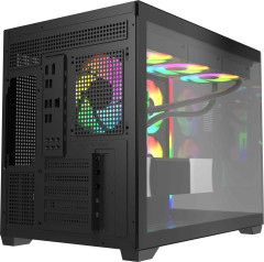GABINETE GAMER REDRAGON WIDELOAD MINI LITE RGB PRETO SEM FAN CA-611B