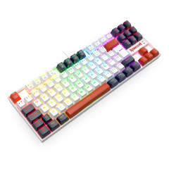 TECLADO MECANICO KUMARA RGB BRANCO, PRETO E VERMELHO SWITCH DUST-PROOF BROWN K552WLR-RGB PT-BROWN