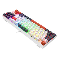 TECLADO MECANICO KUMARA RGB BRANCO, PRETO E VERMELHO SWITCH DUST-PROOF BROWN K552WLR-RGB PT-BROWN