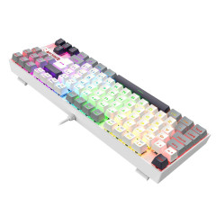 TECLADO MECANICO KUMARA RGB BRANCO E CINZA SWITCH DUST-PROOF BROWN K552WGL-RGB PT-BROWN