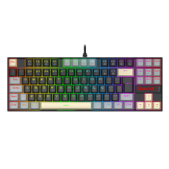 TECLADO MECANICO KUMARA PRETO E CINZA SWITCH DUST- PROOF BROWN K552LGY-RGB PT-BROWN