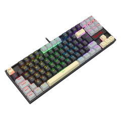 TECLADO MECANICO KUMARA PRETO E CINZA SWITCH DUST- PROOF BROWN K552LGY-RGB PT-BROWN
