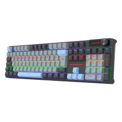 TECLADO MECANICO CAESURA RAINBOW PRETO, BRANCO E AZUL SWITCH DUST-PROOF BROWN K718GB-R