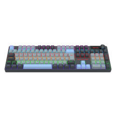 TECLADO MECANICO CAESURA RAINBOW PRETO, BRANCO E AZUL SWITCH DUST-PROOF BROWN K718GB-R