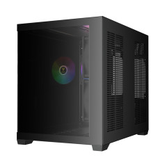 GABINETE GAMER GAMDIAS AURA GC10M ARGB V2 PRETO COM 3 FAN