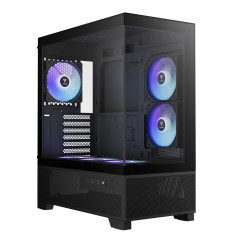 GABINETE GAMER GAMDIAS AURA GC12 ARGB PRETO 5 FAN
