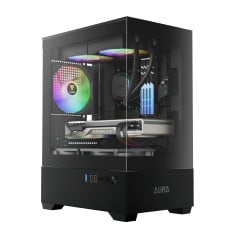 GABINETE GAMER GAMDIAS AURA GC 9M ELITE ARGB PRETO COM 3 FAN