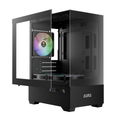 GABINETE GAMER GAMDIAS AURA GC 9M ELITE ARGB PRETO COM 3 FAN