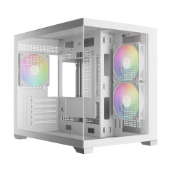 GABINETE GAMER GAMDIAS AURA GC 10M ARGB V2 WH BRANCO COM 3 FAN