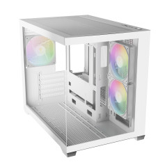 GABINETE GAMER GAMDIAS AURA GC 10M ARGB V2 WH BRANCO COM 3 FAN