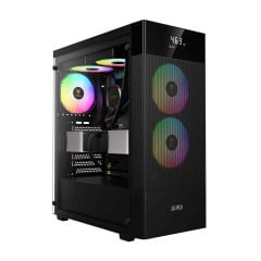GABINETE GAMER GAMDIAS AURA GC5 ELITE ARGB PRETO COM 3 FAN