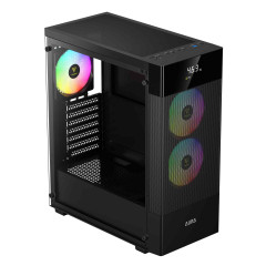 GABINETE GAMER GAMDIAS AURA GC5 ELITE ARGB PRETO COM 3 FAN