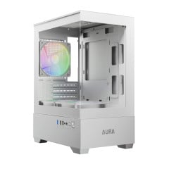 GABINETE GAMER GAMDIAS AURA GC 9M ELITE ARGB WH BRANCO COM 3 FAN