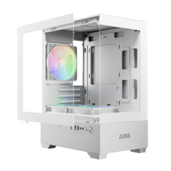 GABINETE GAMER GAMDIAS AURA GC 9M ELITE ARGB WH BRANCO COM 3 FAN