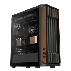 GABINETE GAMER GAMDIAS AURA GC11 WOOD ARGB PRETO 4 FAN