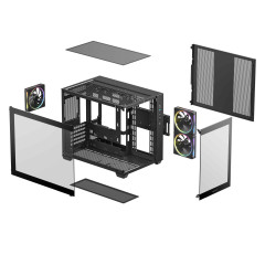 GABINETE GAMER DEEPCOOL CG330 3F PRETO R-CG330-BKNGM3-G