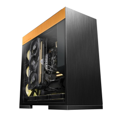 GABINETE GAMER GEOMETRIC MODEL 8 DHARMA PRETO E DOURADO GEO-M8-DHA-GB