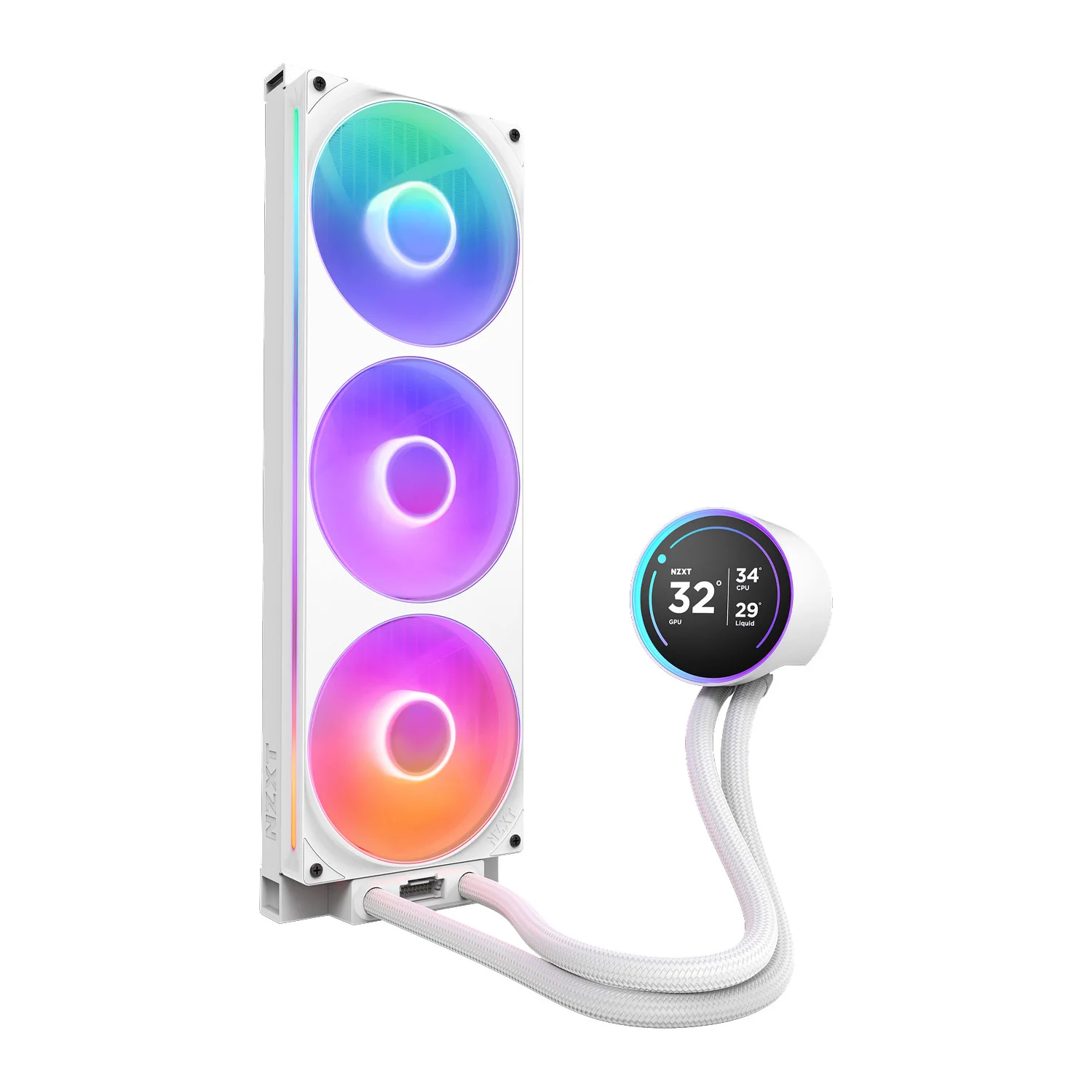WATER COOLER NZXT KRAKEN ELITE 420 RGB COM 3 FANS BRANCO RL-KR42E-W2