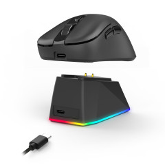 MOUSE GAMER REDRAGON COM CARREGADOR EBONY STANDARD RGB PRETO M998-STD-1K